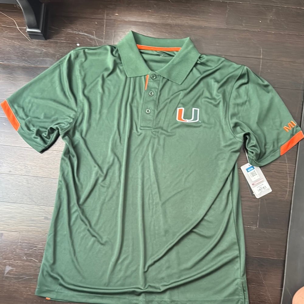 Colosseum Green and Orange Polo Shirt with University Logo
